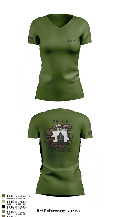 Dynamic 42906299 Women's Short Sleeve V-neck Shirt - 51