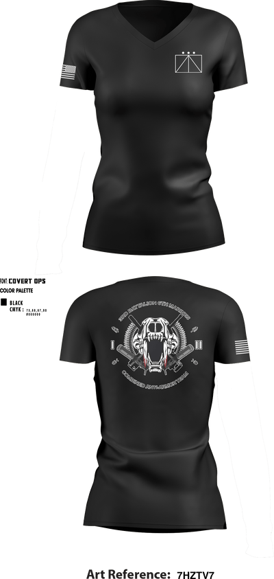 Combined Anti-Armor Team, 3rd Battalion 6th Marines 81987359 Women's Short Sleeve V-neck Shirt - 8