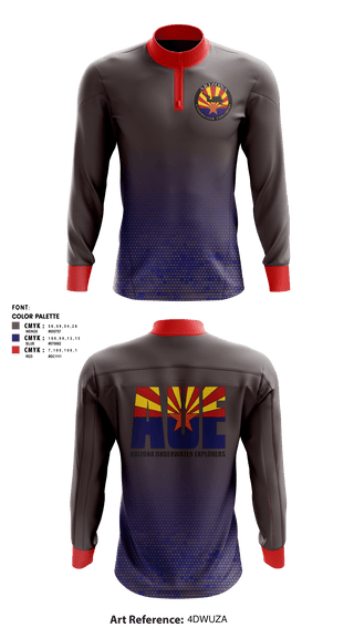Quarter Zip Jacket, Arizona Underwater Explorers, , Teamtime, Team time, sublimation, custom sports apparel, team uniforms, spirit wear, spiritwear, sports uniforms, custom shirts, team store, custom team store, fundraiser sports, apparel fundraiser