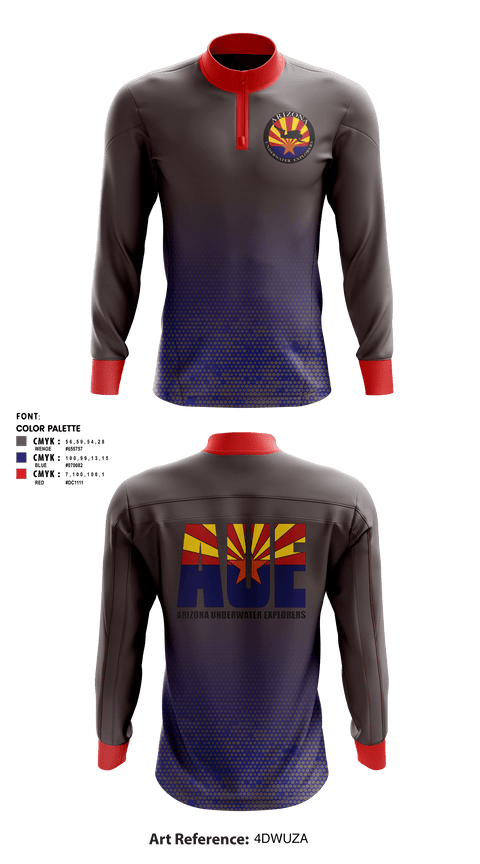 Quarter Zip Jacket, Arizona Underwater Explorers, , Teamtime, Team time, sublimation, custom sports apparel, team uniforms, spirit wear, spiritwear, sports uniforms, custom shirts, team store, custom team store, fundraiser sports, apparel fundraiser