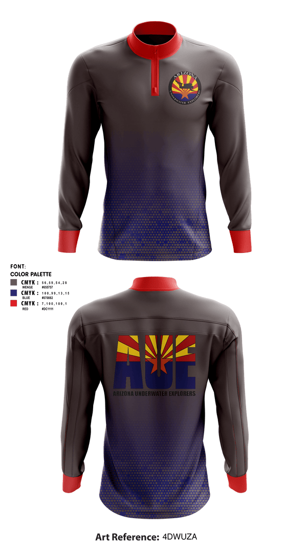 Quarter Zip Jacket, Arizona Underwater Explorers, , Teamtime, Team time, sublimation, custom sports apparel, team uniforms, spirit wear, spiritwear, sports uniforms, custom shirts, team store, custom team store, fundraiser sports, apparel fundraiser