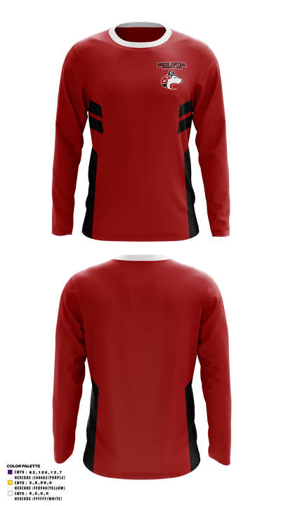 Benzie Central High School Wrestling 6539226 Long Sleeve Performance Shirt - 1