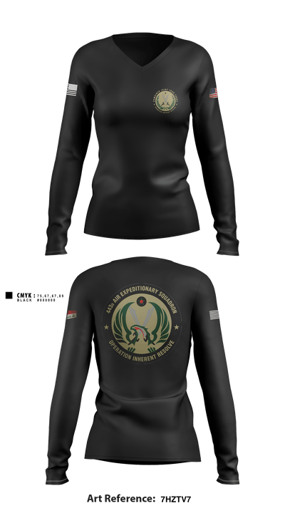 443 AES 97210845 Women's Long Sleeve V-neck Shirt - 1