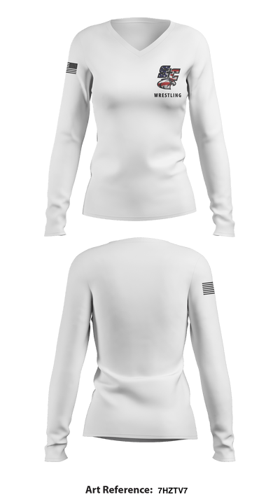 Santiam Christian School Wrestling 60304138 Women's Long Sleeve V-neck Shirt - 11
