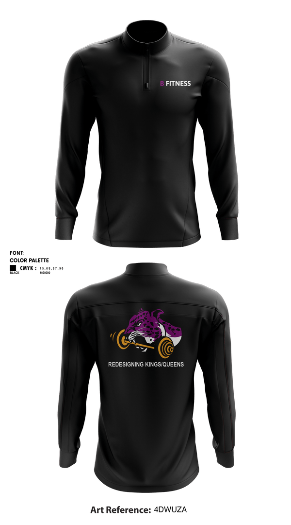 Quarter Zip Jacket, BFitnessBFitness, , Teamtime, Team time, sublimation, custom sports apparel, team uniforms, spirit wear, spiritwear, sports uniforms, custom shirts, team store, custom team store, fundraiser sports, apparel fundraiser