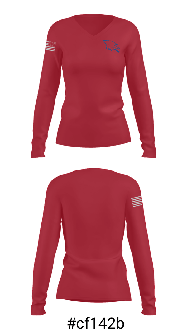 Women's Long Sleeve Vneck Shirt, Pender High School Basketball, Men's Basketball, Teamtime, Team time, sublimation, custom sports apparel, team uniforms, spirit wear, spiritwear, sports uniforms, custom shirts, team store, custom team store, fundraiser sports, apparel fundraiser