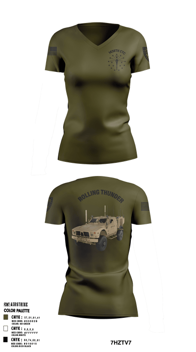 1438th CTC 23042169 Women's Short Sleeve V-neck Shirt - 2