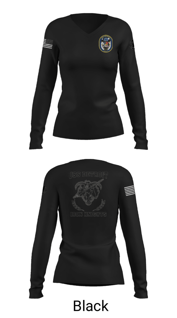 Women's Long Sleeve Vneck Shirt, , Navy, Teamtime, Team time, sublimation, custom sports apparel, team uniforms, spirit wear, spiritwear, sports uniforms, custom shirts, team store, custom team store, fundraiser sports, apparel fundraiser