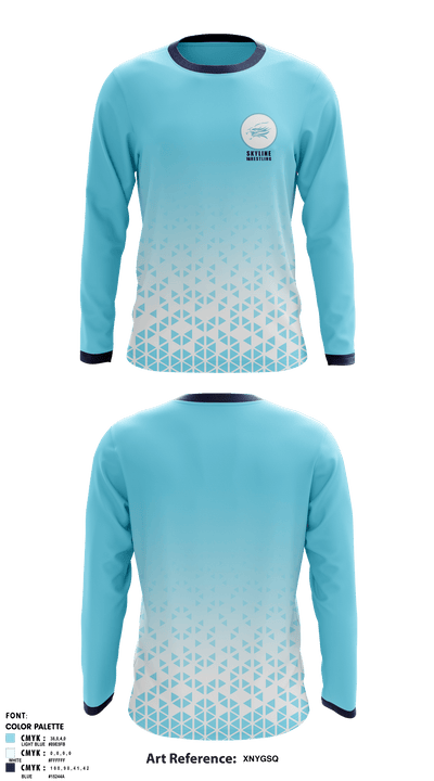 Skyline High School Wrestling 40409969 Long Sleeve Rash Guard Shirt - 1