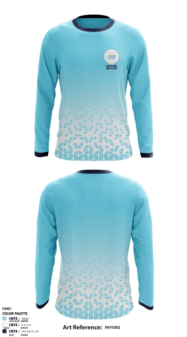 Long Sleeve Rash Guard Shirt, Skyline High School Wrestling, Wrestling, Teamtime, Team time, sublimation, custom sports apparel, team uniforms, spirit wear, spiritwear, sports uniforms, custom shirts, team store, custom team store, fundraiser sports, apparel fundraiser