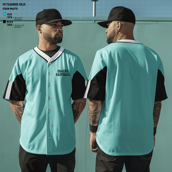 Full Button Baseball Jersey, Dbacks, Baseball, Teamtime, Team time, sublimation, custom sports apparel, team uniforms, spirit wear, spiritwear, sports uniforms, custom shirts, team store, custom team store, fundraiser sports, apparel fundraiser