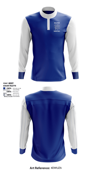 Belleview High School Basketball 92931608 Quarter Zip Jacket - 1