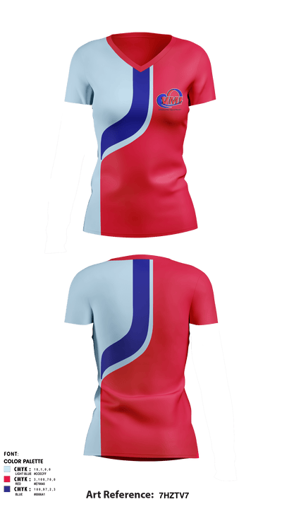 VMIVMI 5018873 Women's Short Sleeve V-neck Shirt - 1