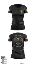 E Co 3-34 IN REG “Death from above” 14936905 Women's Short Sleeve V-neck Shirt - 4