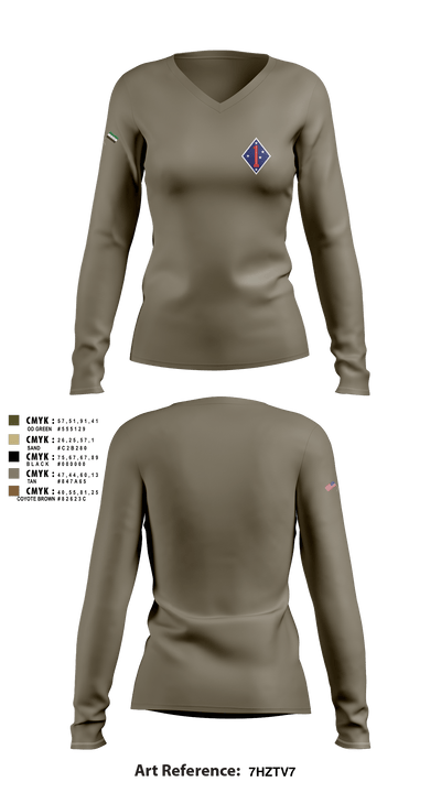 1 marine division fwd 62335436 Women's Long Sleeve V-neck Shirt - 5