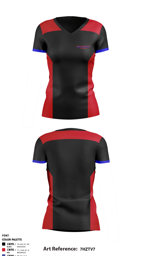 Women's Short Sleeve Vneck Shirt, West County Softball Association, Softball, Teamtime, Team time, sublimation, custom sports apparel, team uniforms, spirit wear, spiritwear, sports uniforms, custom shirts, team store, custom team store, fundraiser sports, apparel fundraiser