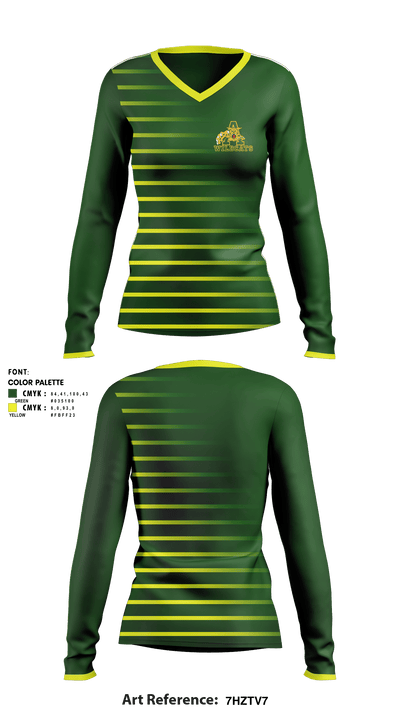 Aguilar Public High School 10671701 Women's Long Sleeve V-neck Shirt - 1