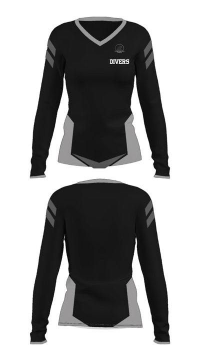 Divers 37533599 Women's Long Sleeve V-neck Shirt - 9