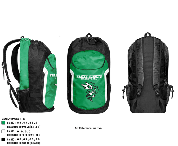 Gear Bag, Frazee Hornets, Men's Basketball, Teamtime, Team time, sublimation, custom sports apparel, team uniforms, spirit wear, spiritwear, sports uniforms, custom shirts, team store, custom team store, fundraiser sports, apparel fundraiser
