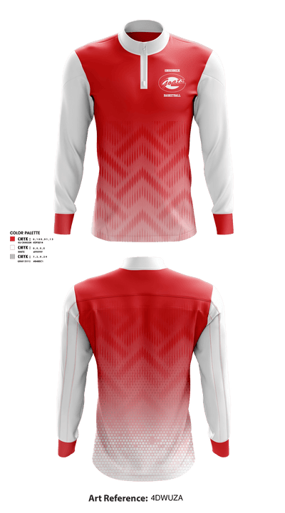 Groesbeck High School Basketball 69271090 Quarter Zip Jacket - 1