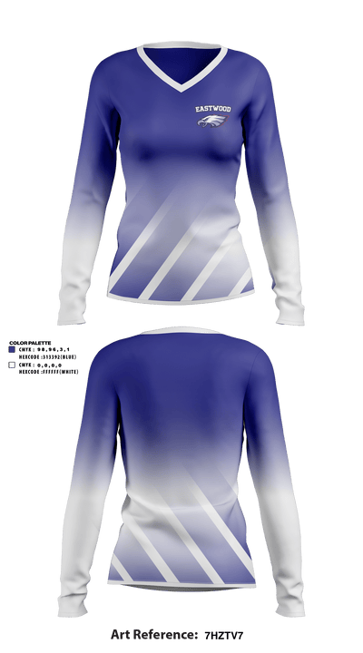 Eastwood High School Soccer 39662382 Women's Long Sleeve V-neck Shirt - 1