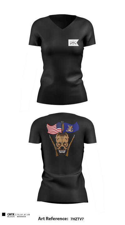 1/3 D.Co Colors 38248924 Women's Short Sleeve V-neck Shirt - 3