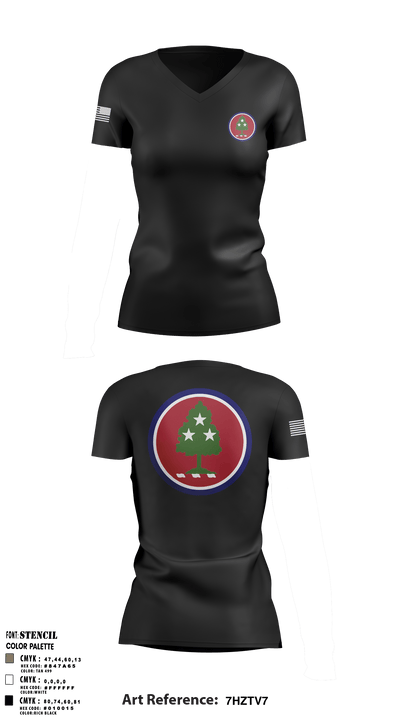 30th Troop Command 1256975 Women's Short Sleeve V-neck Shirt - 3