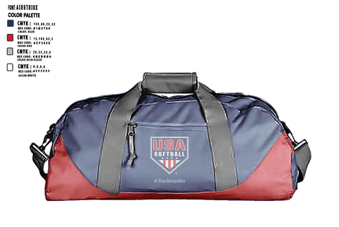 Duffle Bag, USA Softball of NH, Softball, Teamtime, Team time, sublimation, custom sports apparel, team uniforms, spirit wear, spiritwear, sports uniforms, custom shirts, team store, custom team store, fundraiser sports, apparel fundraiser