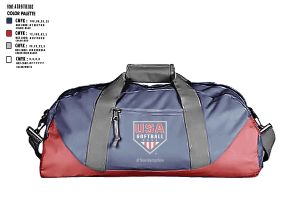 Duffle Bag, USA Softball of NH, Softball, Teamtime, Team time, sublimation, custom sports apparel, team uniforms, spirit wear, spiritwear, sports uniforms, custom shirts, team store, custom team store, fundraiser sports, apparel fundraiser