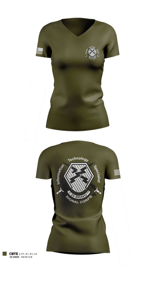 Women's Short Sleeve Vneck Shirt, 25 Bravo, Army, Teamtime, Team time, sublimation, custom sports apparel, team uniforms, spirit wear, spiritwear, sports uniforms, custom shirts, team store, custom team store, fundraiser sports, apparel fundraiser