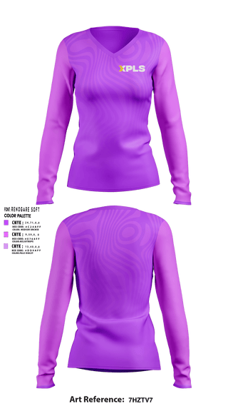 Women's Long Sleeve Vneck Shirt, XPLS Logistics, , Teamtime, Team time, sublimation, custom sports apparel, team uniforms, spirit wear, spiritwear, sports uniforms, custom shirts, team store, custom team store, fundraiser sports, apparel fundraiser