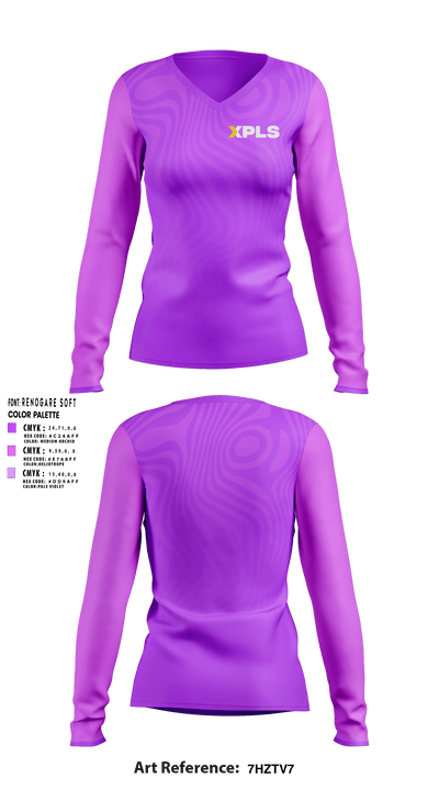 XPLS Logistics 57136759 Women's Long Sleeve V-neck Shirt - 1