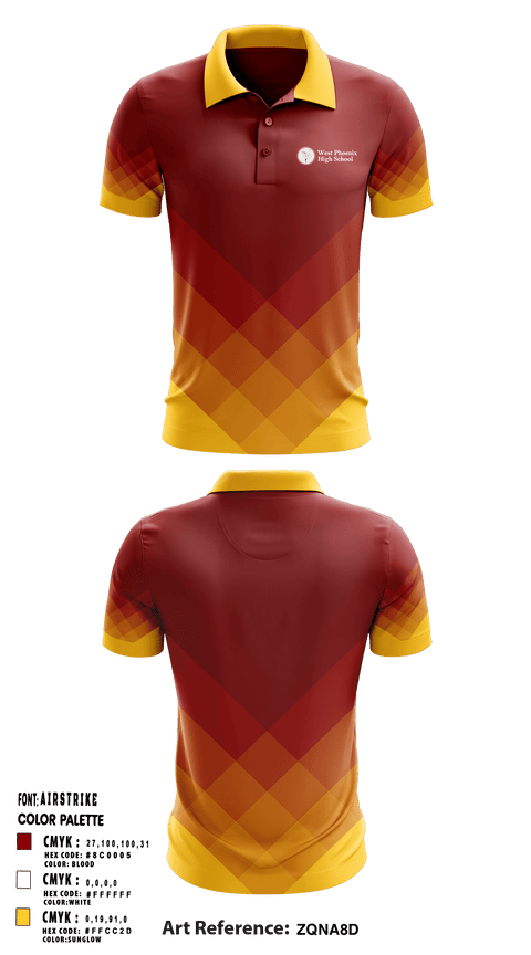 Short Sleeve Performance Polo, West Phoenix High School, Spirit Store, Teamtime, Team time, sublimation, custom sports apparel, team uniforms, spirit wear, spiritwear, sports uniforms, custom shirts, team store, custom team store, fundraiser sports, apparel fundraiser