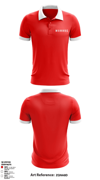 Short Sleeve Performance Polo, Monroe Middle School, Spirit Store, Teamtime, Team time, sublimation, custom sports apparel, team uniforms, spirit wear, spiritwear, sports uniforms, custom shirts, team store, custom team store, fundraiser sports, apparel fundraiser