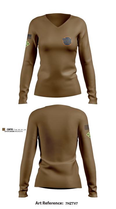 59th Quartermaster 16282203 Women's Long Sleeve V-neck Shirt - 4