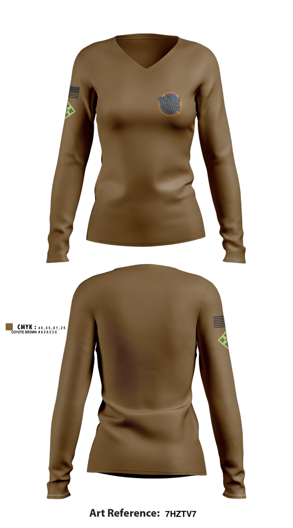 Women's Long Sleeve Vneck Shirt, , Army, Teamtime, Team time, sublimation, custom sports apparel, team uniforms, spirit wear, spiritwear, sports uniforms, custom shirts, team store, custom team store, fundraiser sports, apparel fundraiser