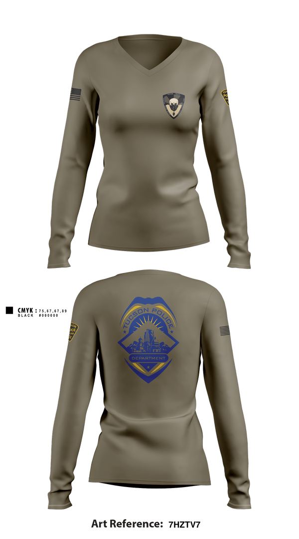 Women's Long Sleeve Vneck Shirt, , Police, Teamtime, Team time, sublimation, custom sports apparel, team uniforms, spirit wear, spiritwear, sports uniforms, custom shirts, team store, custom team store, fundraiser sports, apparel fundraiser