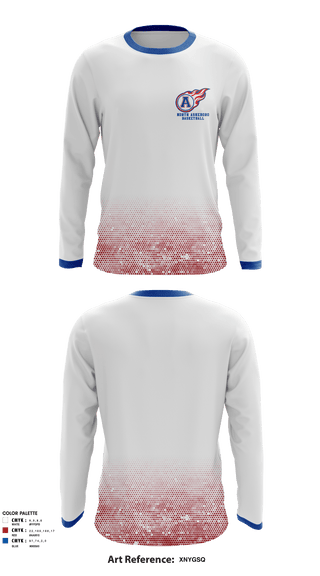 Long Sleeve Performance Shirt, North Asheboro Middle School Basketball, Men's Basketball, Teamtime, Team time, sublimation, custom sports apparel, team uniforms, spirit wear, spiritwear, sports uniforms, custom shirts, team store, custom team store, fundraiser sports, apparel fundraiser