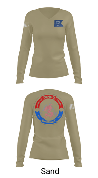 Women's Long Sleeve Vneck Shirt, , Army, Teamtime, Team time, sublimation, custom sports apparel, team uniforms, spirit wear, spiritwear, sports uniforms, custom shirts, team store, custom team store, fundraiser sports, apparel fundraiser