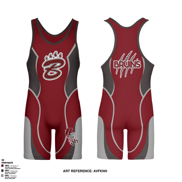 Wrestling Singlet, BRUINS, Wrestling, Teamtime, Team time, sublimation, custom sports apparel, team uniforms, spirit wear, spiritwear, sports uniforms, custom shirts, team store, custom team store, fundraiser sports, apparel fundraiser