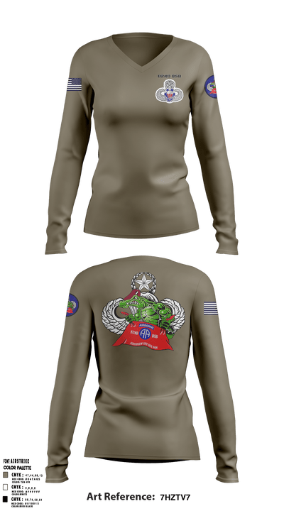 82nd BSB 82nd ABN DIV 96465842 Women's Long Sleeve V-neck Shirt - 6
