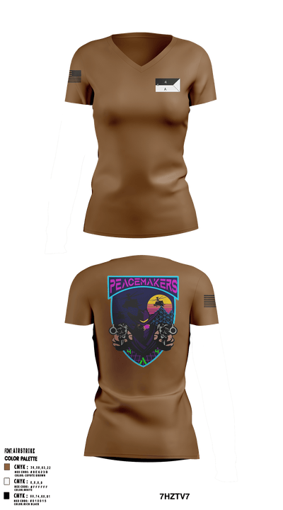 4-4 Attack Battalion 63788655 Women's Short Sleeve V-neck Shirt - 1