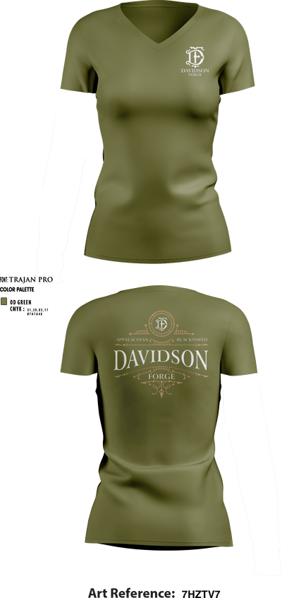 Davidson Forge 39779422 Women's Short Sleeve V-neck Shirt - 2