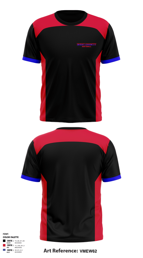 Short Sleeve Performance Shirt, West County Softball Association, Softball, Teamtime, Team time, sublimation, custom sports apparel, team uniforms, spirit wear, spiritwear, sports uniforms, custom shirts, team store, custom team store, fundraiser sports, apparel fundraiser