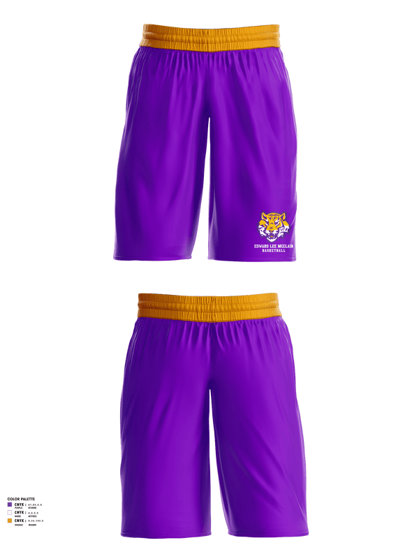 Womens Basketball Shorts, Edward Lee McClain High School Basketball, Women's Basketball, Teamtime, Team time, sublimation, custom sports apparel, team uniforms, spirit wear, spiritwear, sports uniforms, custom shirts, team store, custom team store, fundraiser sports, apparel fundraiser