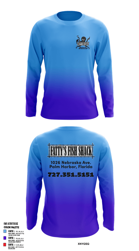 Long Sleeve Performance Shirt, Fatty’s Fish Shack, , Teamtime, Team time, sublimation, custom sports apparel, team uniforms, spirit wear, spiritwear, sports uniforms, custom shirts, team store, custom team store, fundraiser sports, apparel fundraiser