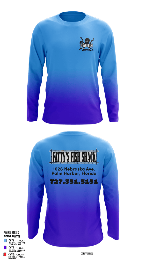 Long Sleeve Performance Shirt, Fatty’s Fish Shack, , Teamtime, Team time, sublimation, custom sports apparel, team uniforms, spirit wear, spiritwear, sports uniforms, custom shirts, team store, custom team store, fundraiser sports, apparel fundraiser