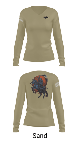 Women's Long Sleeve Vneck Shirt, , Army, Teamtime, Team time, sublimation, custom sports apparel, team uniforms, spirit wear, spiritwear, sports uniforms, custom shirts, team store, custom team store, fundraiser sports, apparel fundraiser