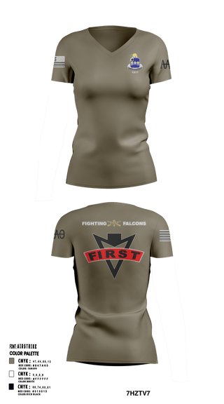 Women's Short Sleeve Vneck Shirt, , Army, Teamtime, Team time, sublimation, custom sports apparel, team uniforms, spirit wear, spiritwear, sports uniforms, custom shirts, team store, custom team store, fundraiser sports, apparel fundraiser