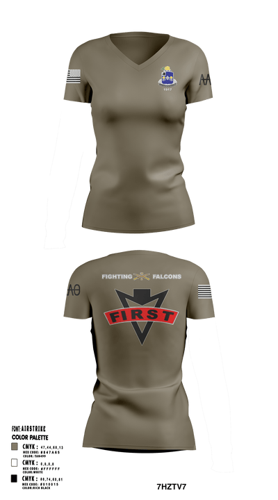 Fighting Falcons 2-39 IN 61217991 Women's Short Sleeve V-neck Shirt - 2
